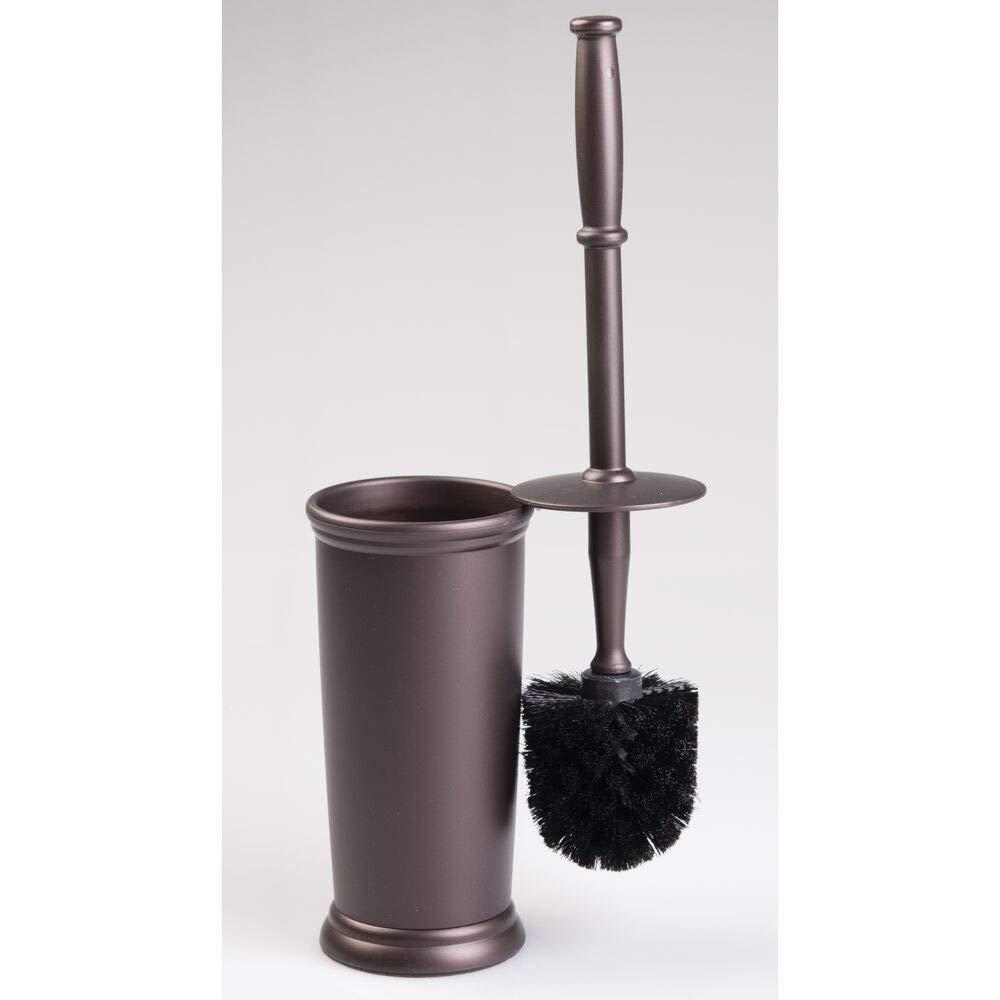 mDesign Compact Freestanding Plastic Toilet Bowl Brush and Holder for Bathroom