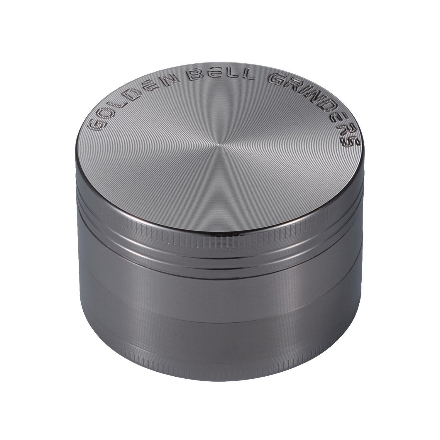 Color:Black Golden Bell 4 Piece 2 Spice Herb Grinder