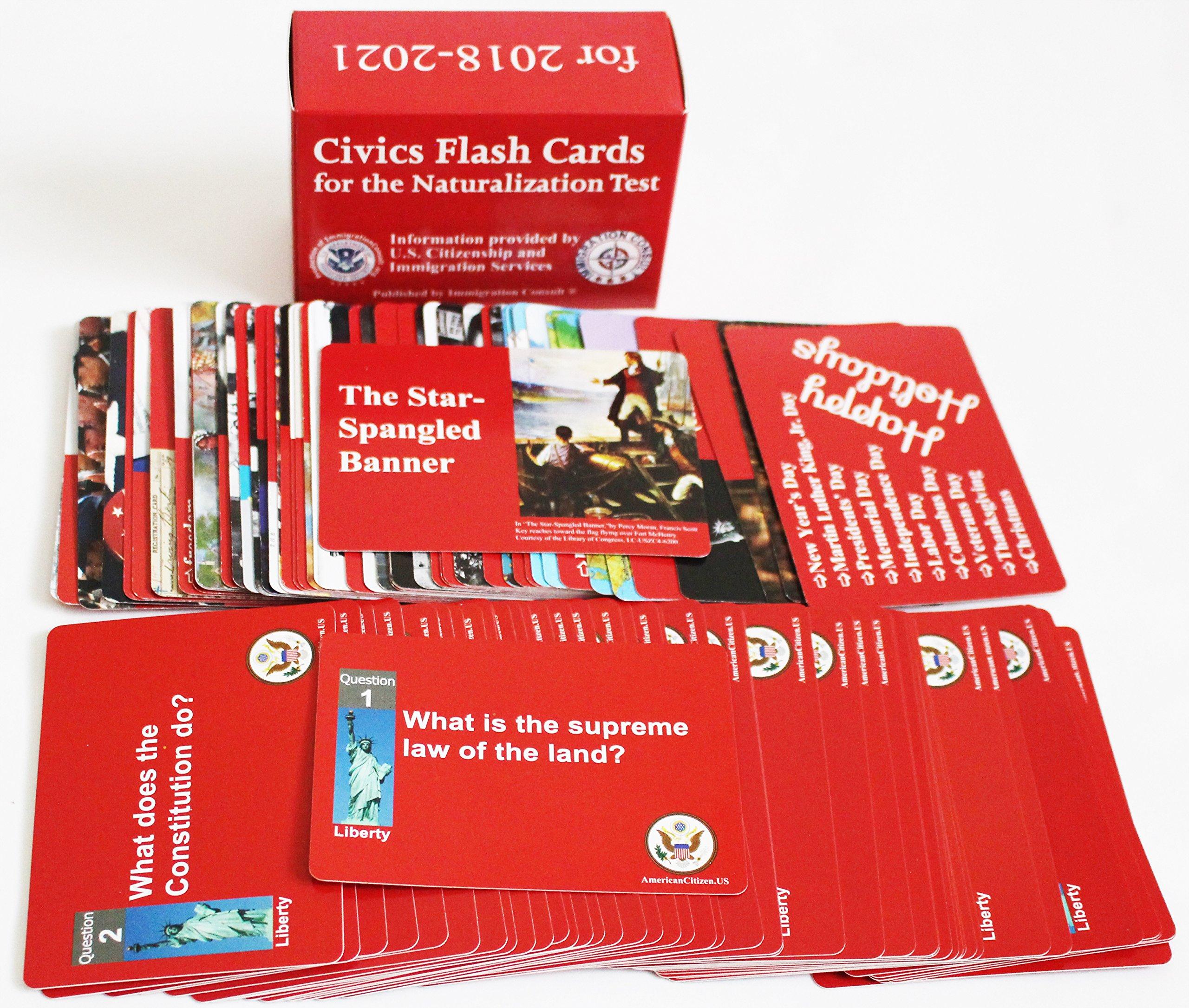 US Citizenship Test Civics Flash Cards For The Naturalization Exam With 