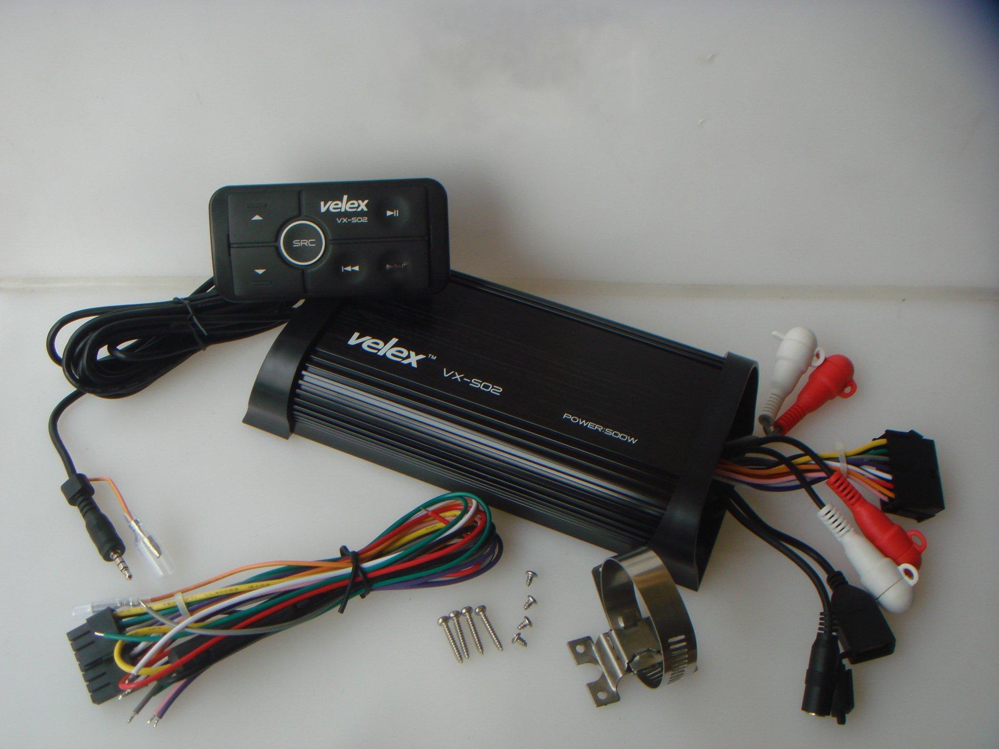 Water Resistant Bluetooth Marine 4 Channel Class A/B Amplifier Media