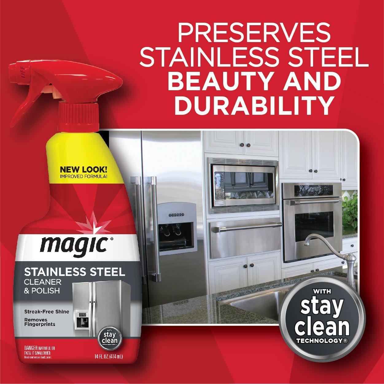 Magic Stainless Steel Cleaner 24 Ounce Removes Fingerprints Residue