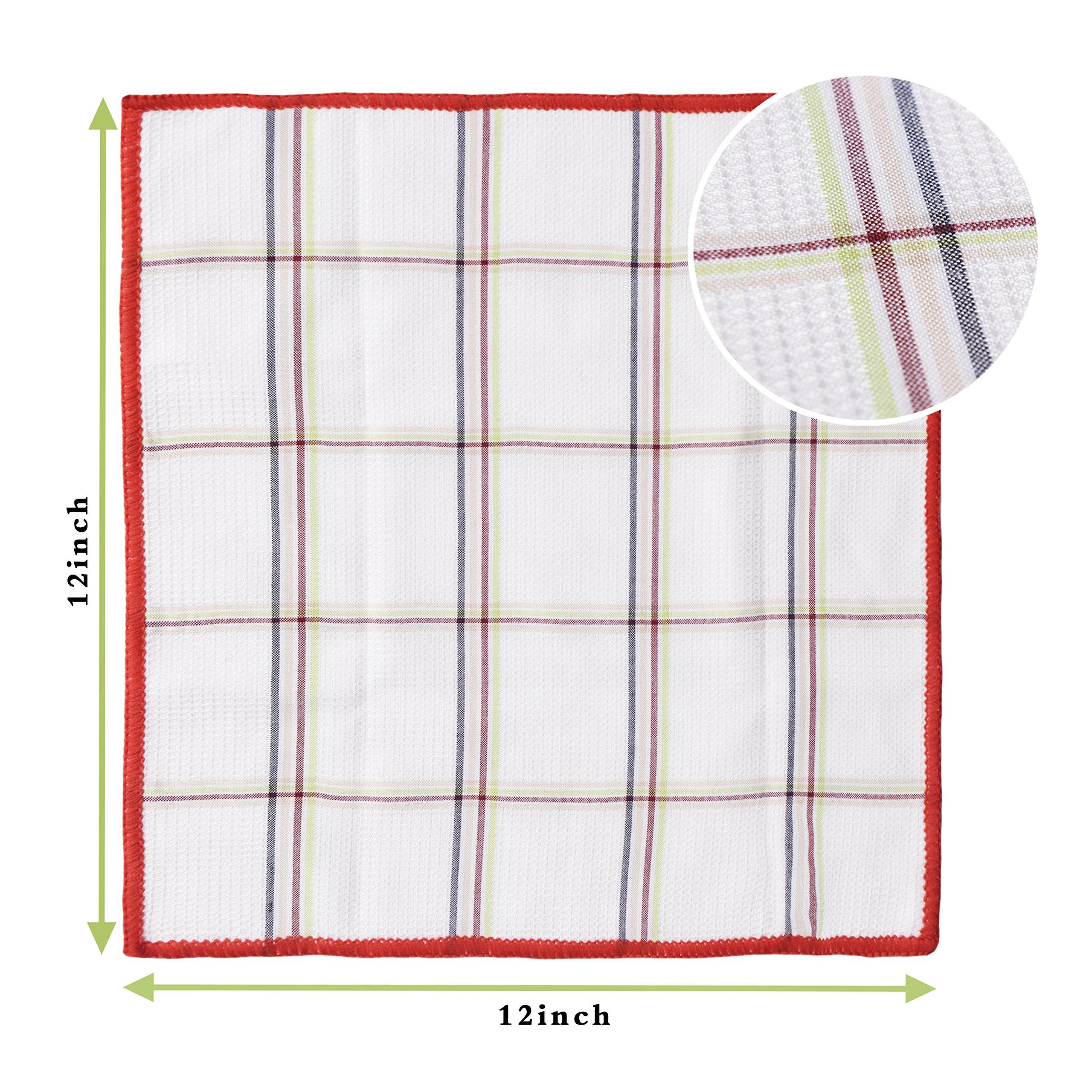 Luckiss Bamboo Dish Cloths Quick Dry Kitchen Rags for Washing Dishes