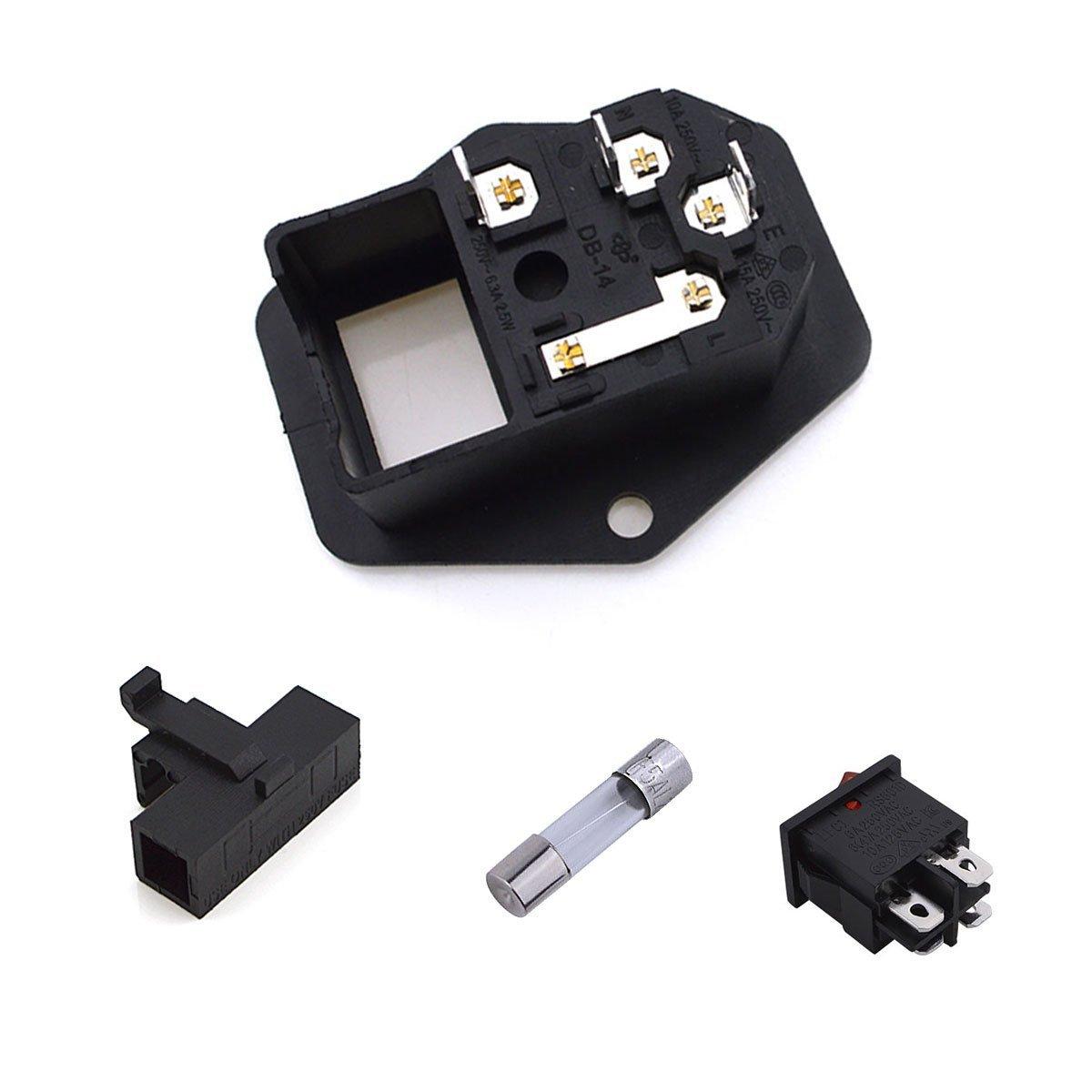 Urbest Inlet Module Plug 5a Fuse Switch Male Power Socket