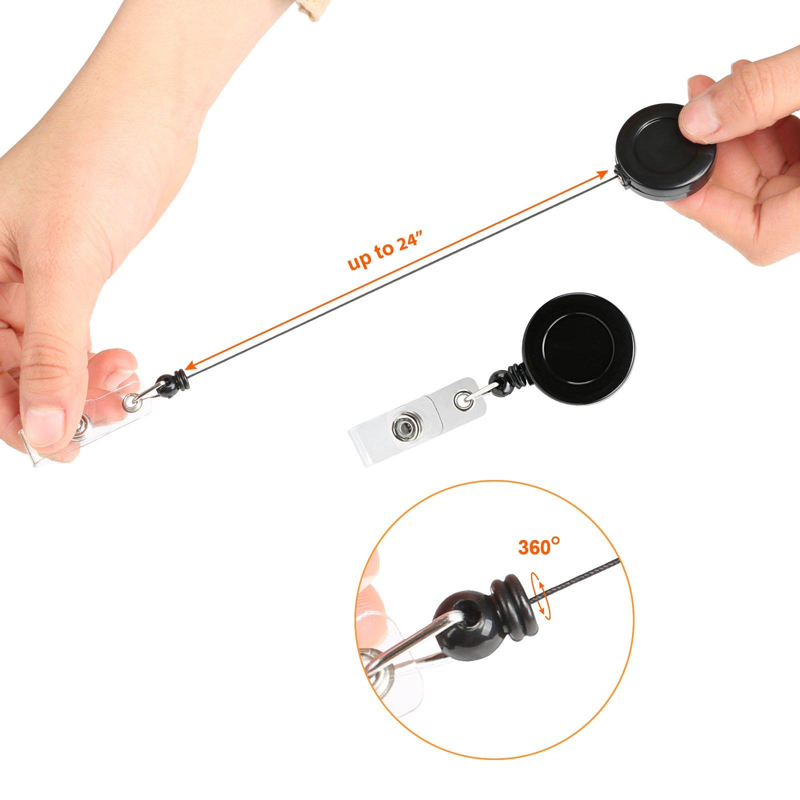 Retractable Badge Holder ID Card Holder Reel with SWIVELBACK Alligator