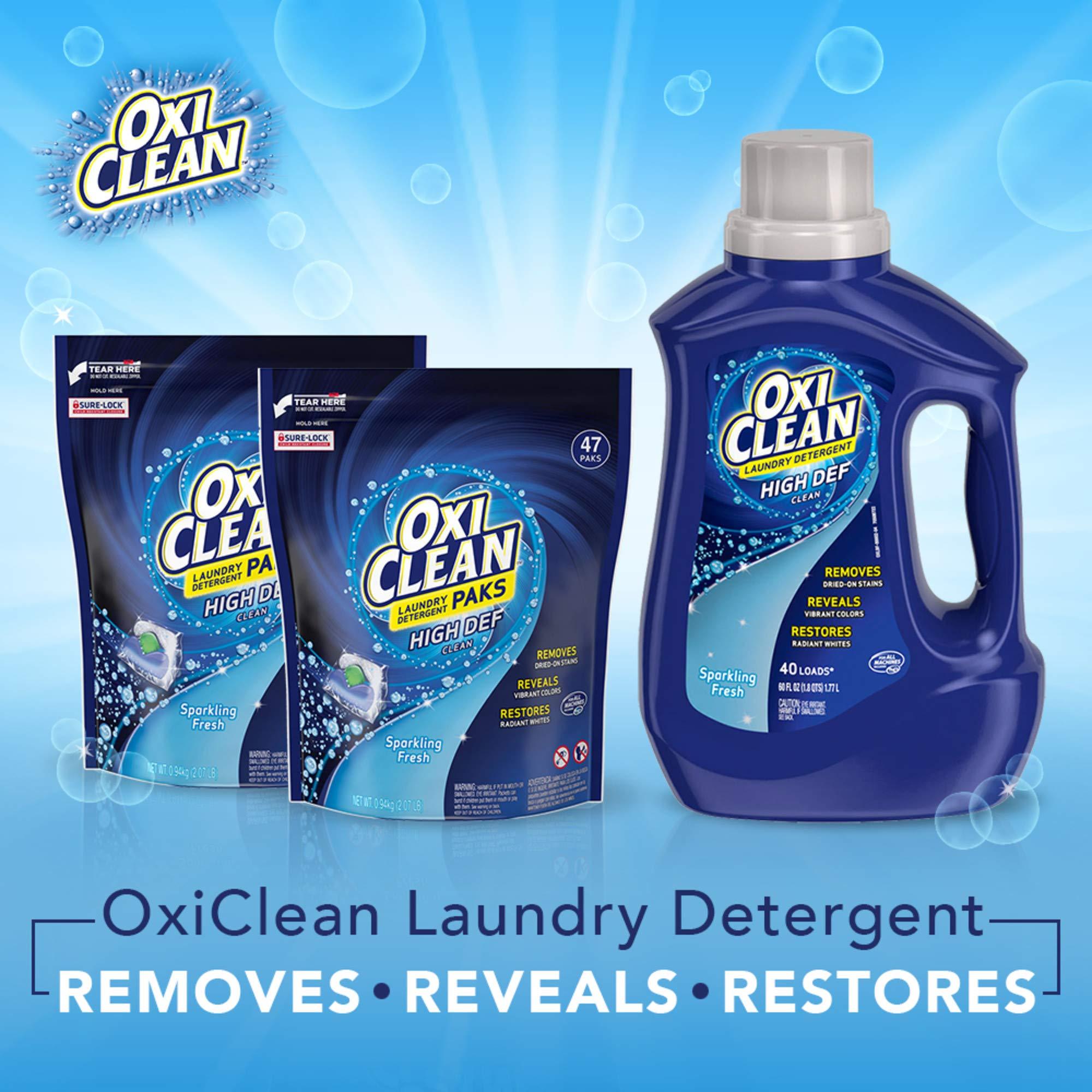 OxiClean High Def Sparkling Fresh Liquid Laundry Detergent, 60 oz