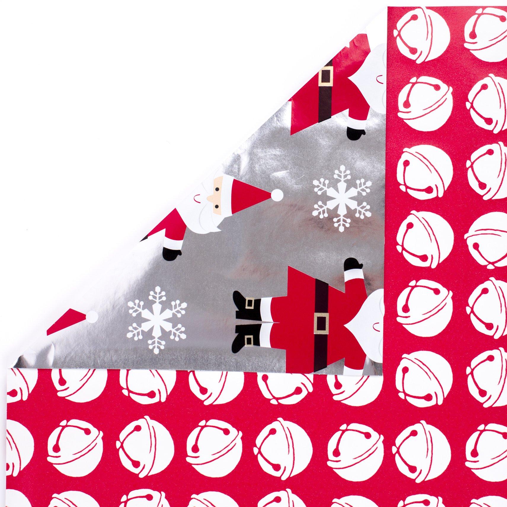 Hallmark christmas wrapping paper santa foil pack of 3 60 sq ft