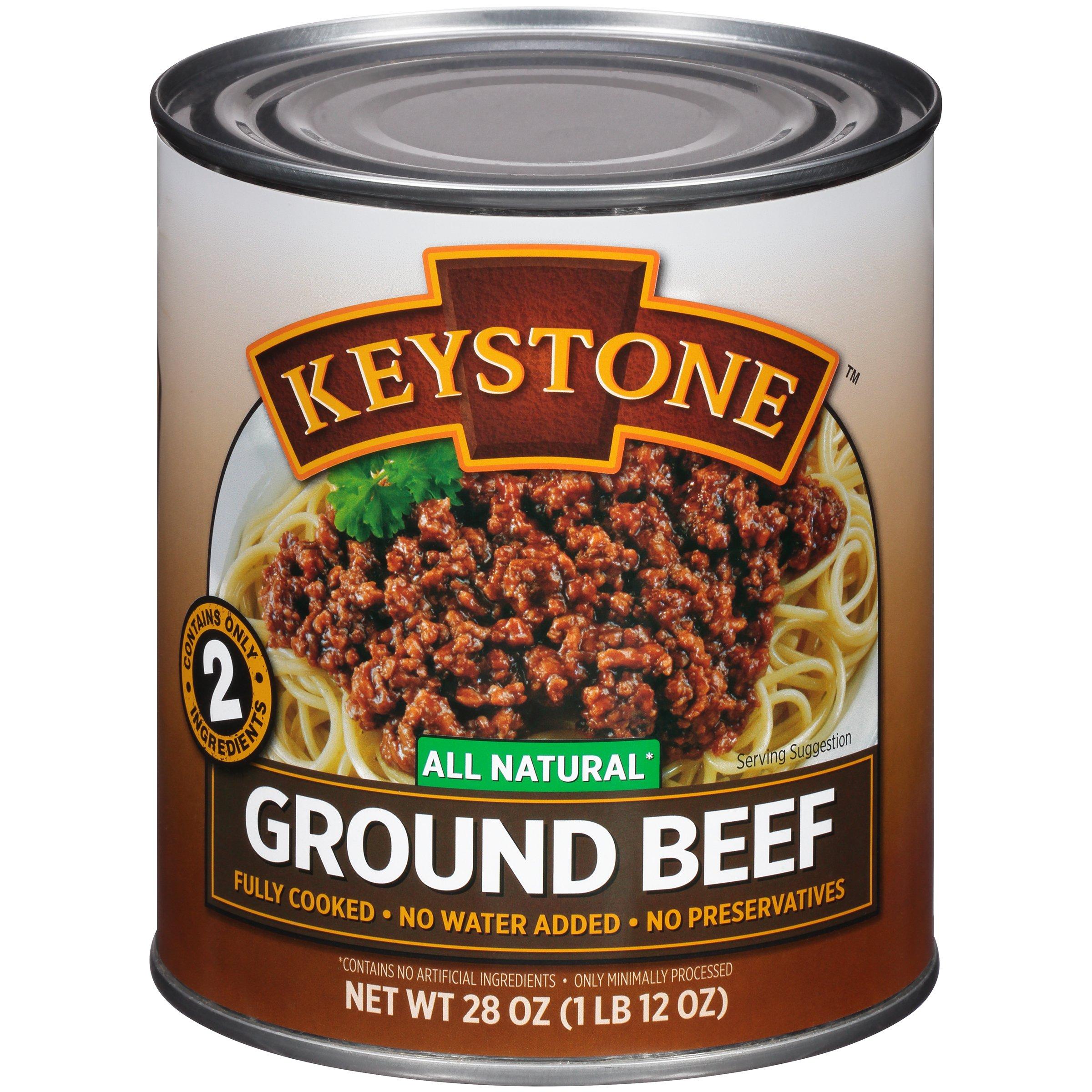 Keystone Meats All Natural USDA Ground Beef 28 Oz Canned Food Speghetti