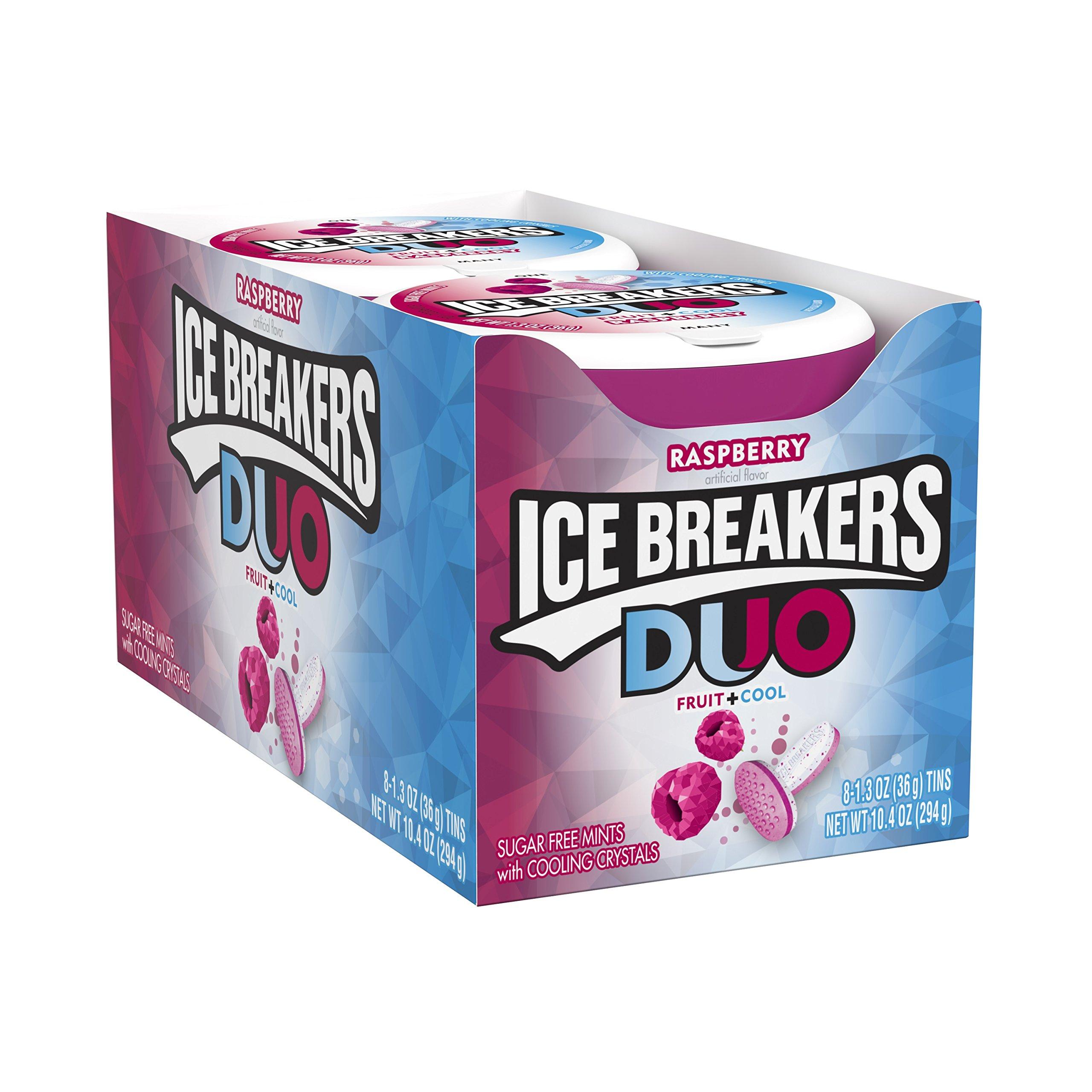ICE BREAKERS Duo Sugar Free Mints, Raspberry, 1.3 Ounce (Pack of 8