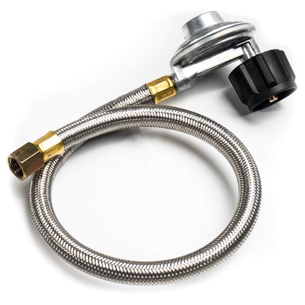 SHINESTAR 21inch Right Angle Stainless Steel Braided Propane Hose and
