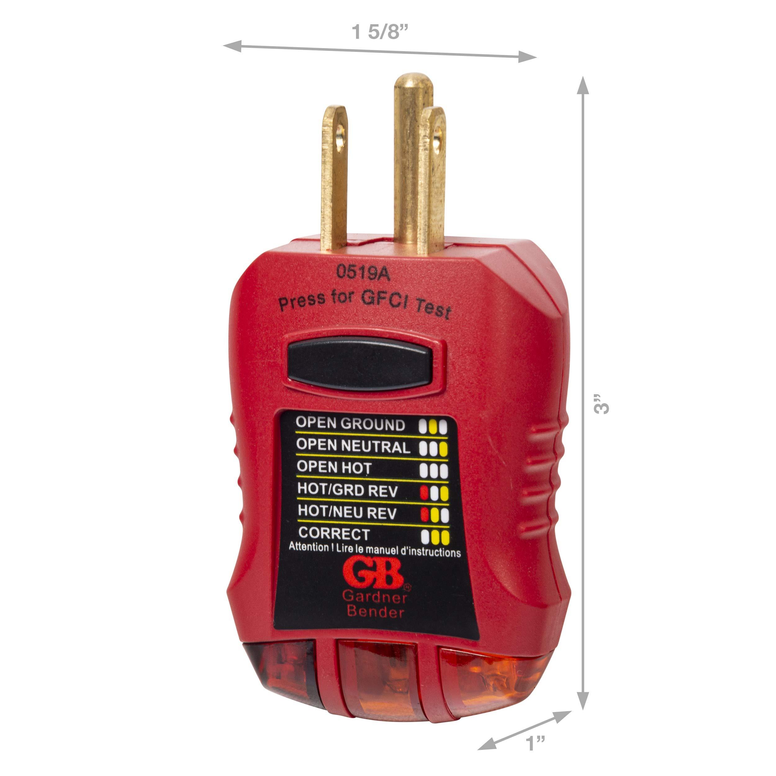 Gardner Bender GFI3501 Ground Fault Receptacle Tester & Circuit