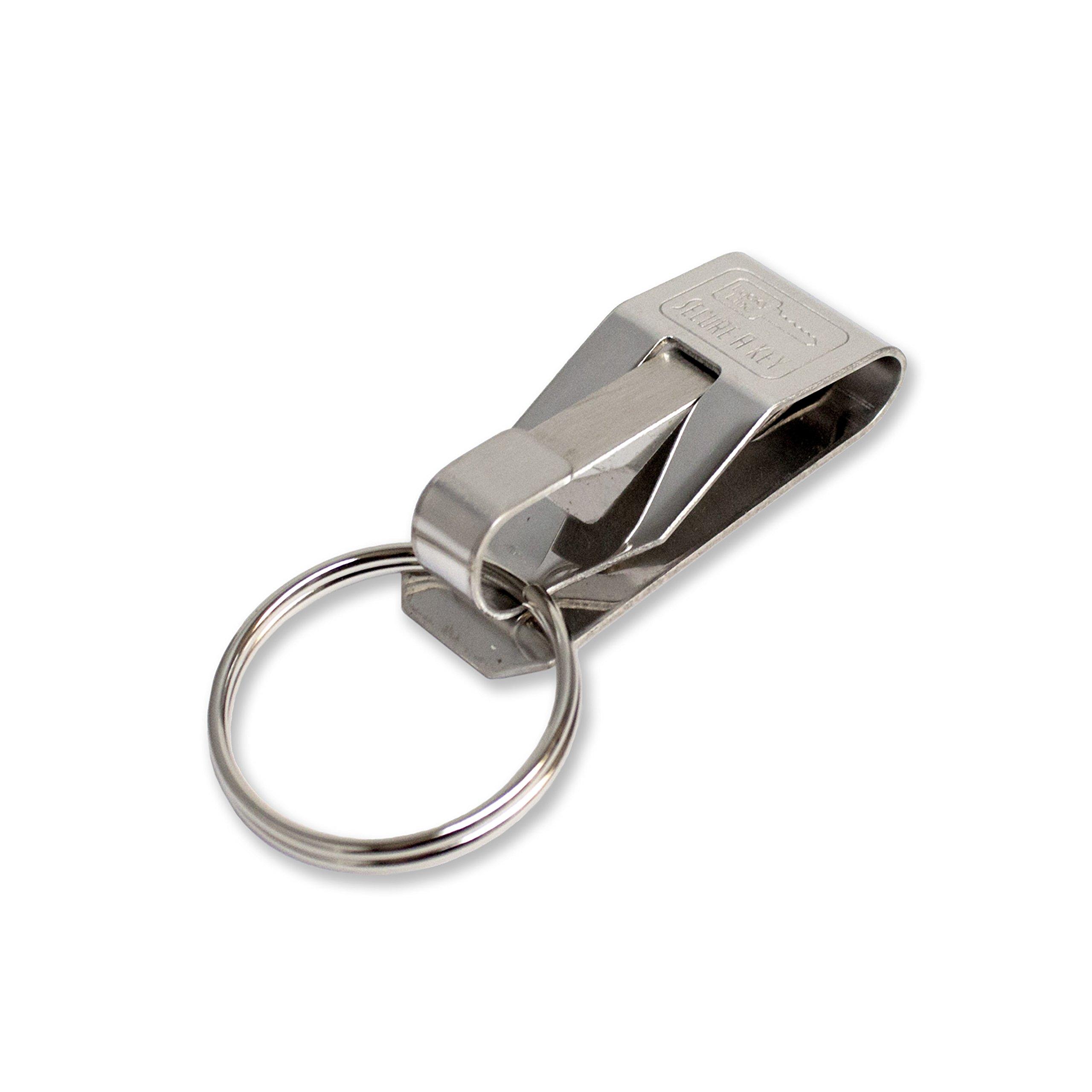 Lucky Line SecureAKey ClipOn Key Carrier, Stainless Steel, 3/4" x 2
