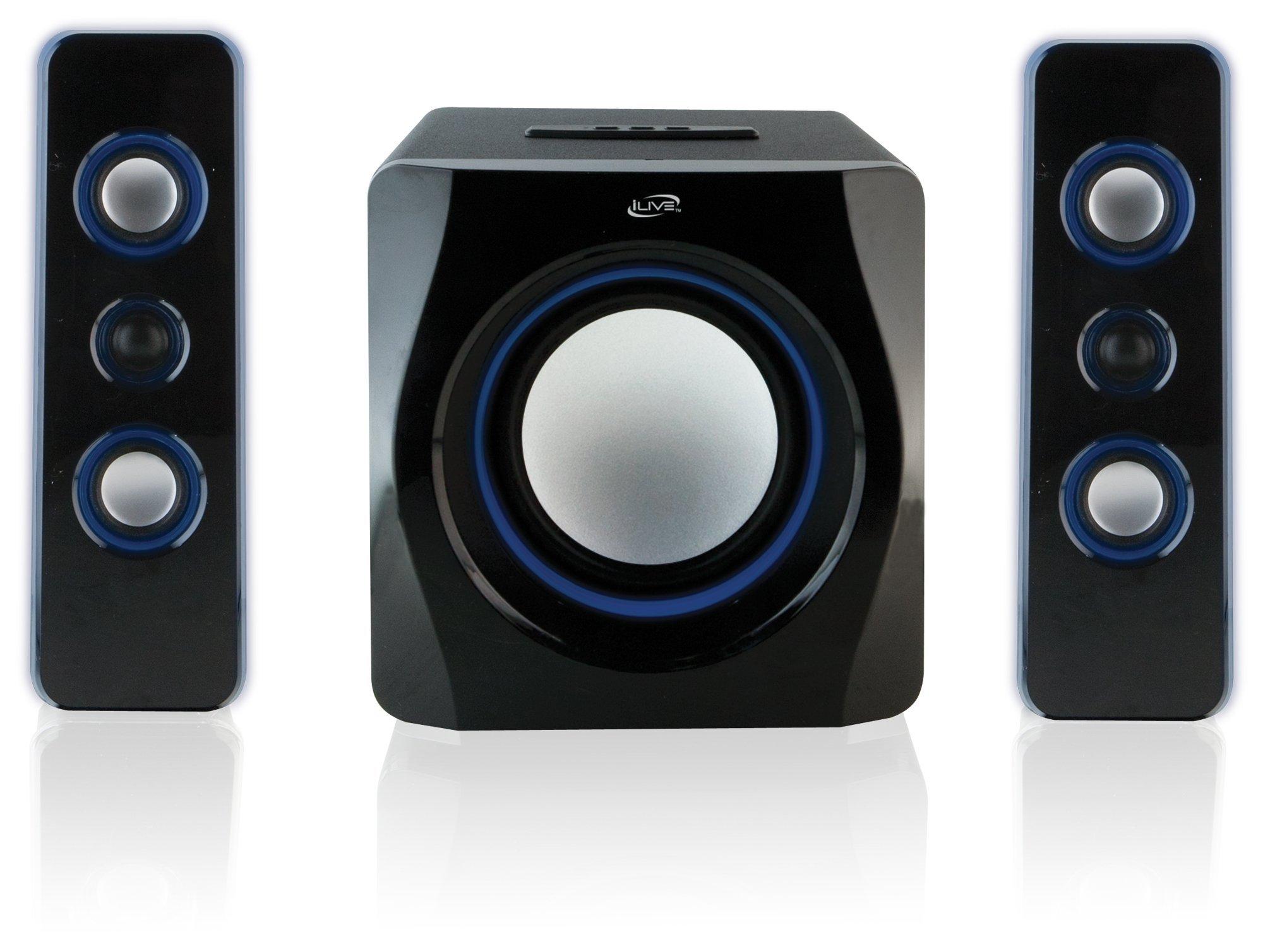 iLive Bluetooth Speaker System with BuiltIn Subwoofer, 7.28 x 8.86 x 7