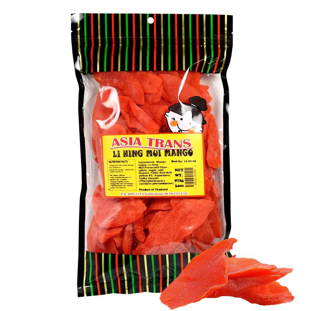 Asia Trans Li Hing Mui Dried Mango Hawaiian Favorite 34 Oz Bag