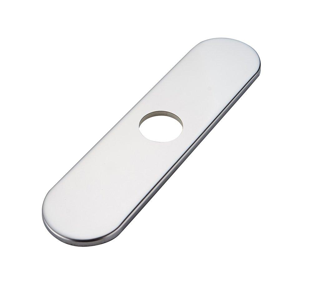 BWE Chrome Square 10 Inch Kitchen Sink Faucet Hole Cover Deck Plate